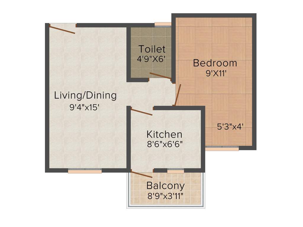 Westline Splendid Homes (1BHK+1T (605 sq ft) 605 sq ft)