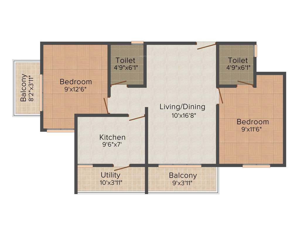 Westline Splendid Homes (2BHK+2T (995 sq ft) 995 sq ft)