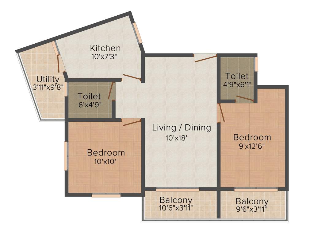 Westline Splendid Homes (2BHK+2T (1,015 sq ft) 1015 sq ft)