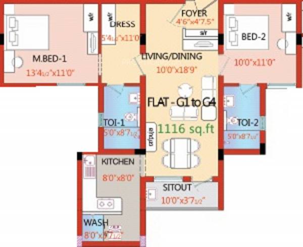 Fairyland Sancia 2 (2BHK+2T (1,116 sq ft) 1116 sq ft) Fairyland Sancia 2 (2BHK+2T (1,116 sq ft) 1116 sq ft)
