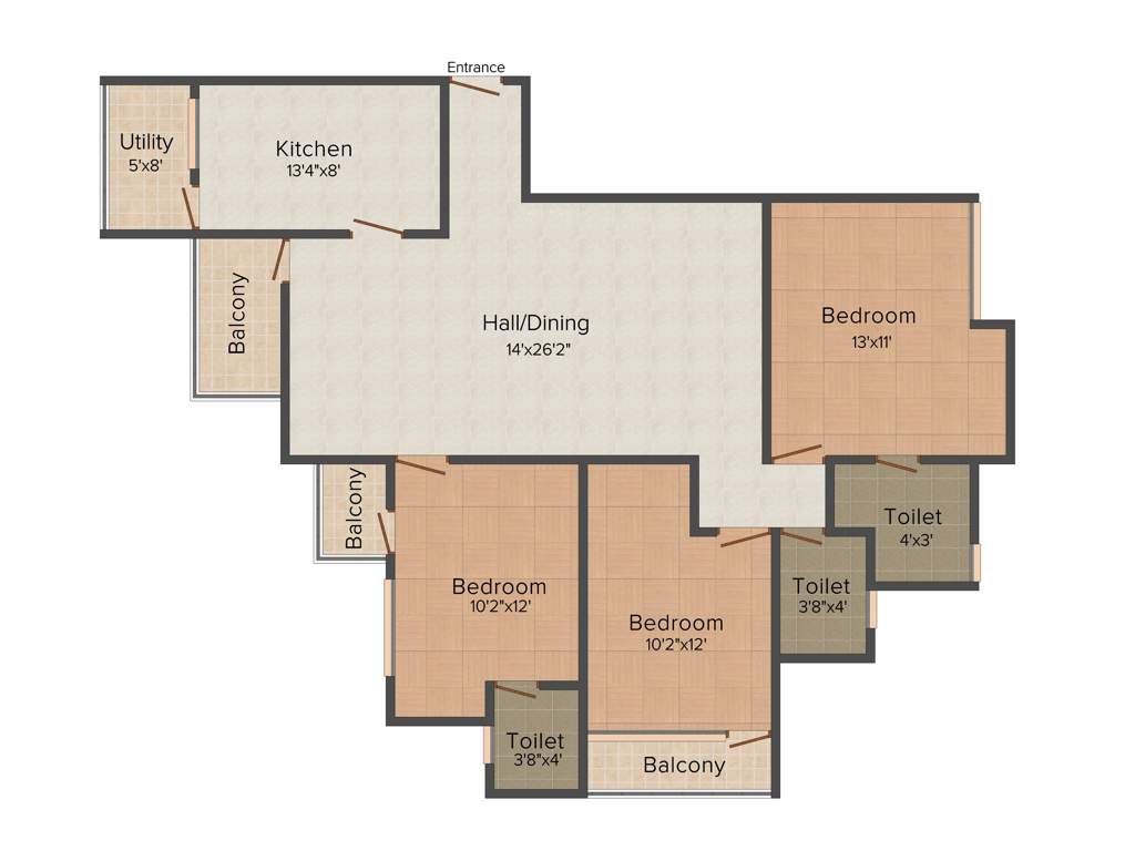 Arvia Constructions Pvt Ltd Alvernia (3BHK+3T (1,553 sq ft) 1553 sq ft)