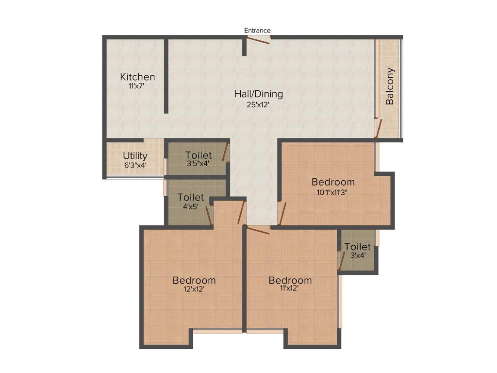 Arvia Constructions Pvt Ltd Alvernia (3BHK+3T (1,377 sq ft) 1377 sq ft)