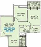 Gini Bellina (2BHK+2T (960 sq ft) 960 sq ft)