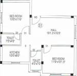 Floor Plan (2BHK+2T (779 sq ft) 779 sq ft) Vishakha Construction Everest Enclave Floor Plan (2BHK+2T (779 sq ft) 779 sq ft)