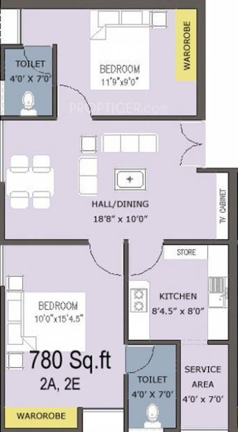 Fairyland Annora (2BHK+2T (780 sq ft) 780 sq ft)