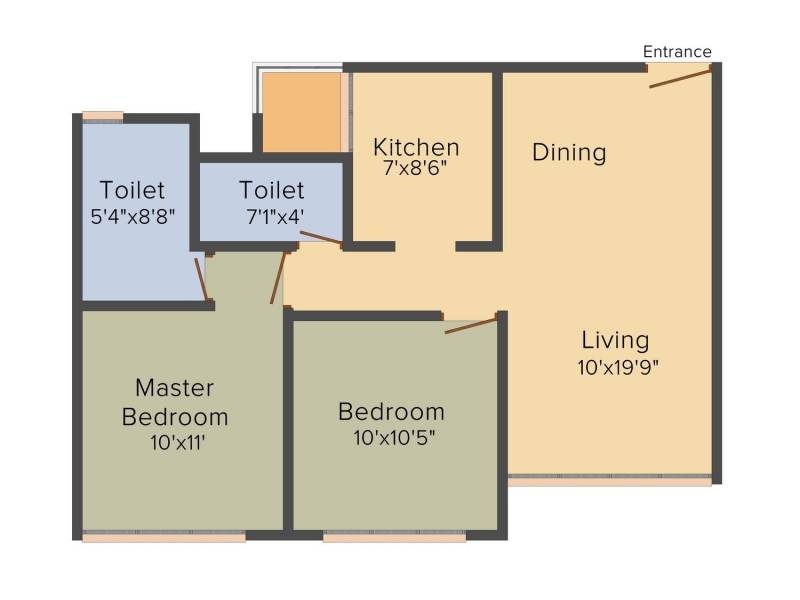 Pacifica North Enclave (2BHK+2T (1,075 sq ft) 1075 sq ft)