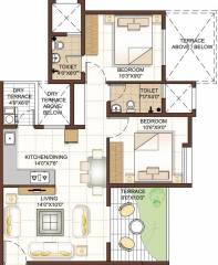 Lotus Pinnacle (2BHK+2T (811 sq ft) 811 sq ft)