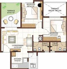 Lotus Pinnacle (2BHK+2T (758 sq ft) 758 sq ft)