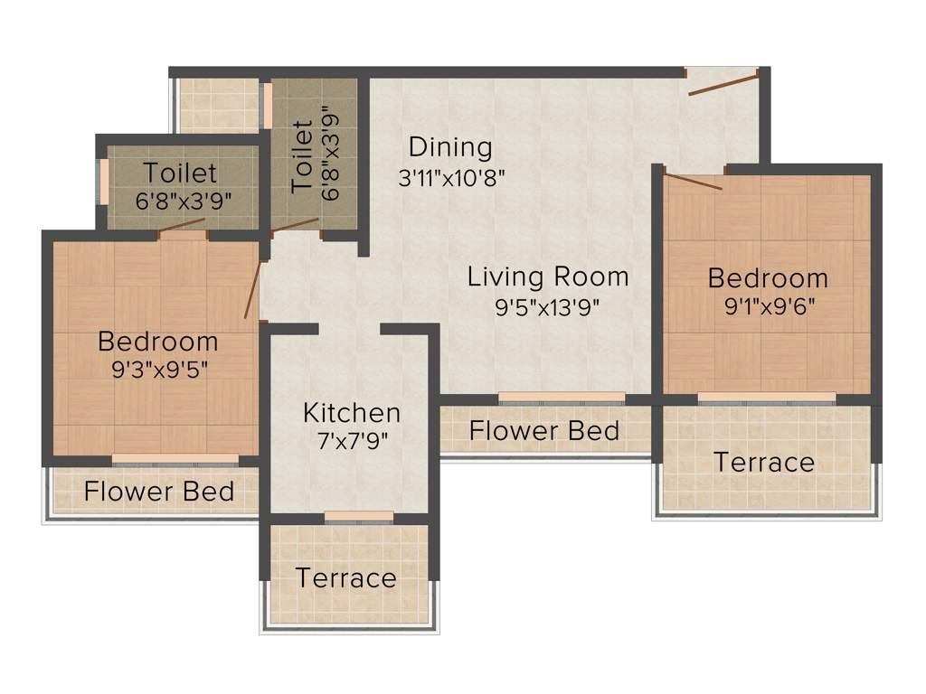 Shree Sarvodaya Angan (2BHK+2T (930 sq ft) 930 sq ft)