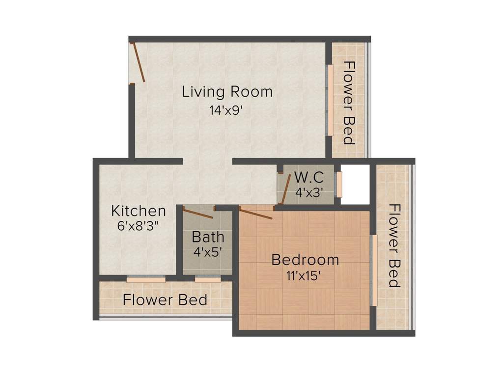 Aryan Orchid (1BHK+1T (650 sq ft) 650 sq ft)