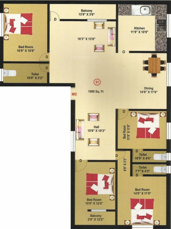 Nath Sai Nath (4BHK+3T (1,999 sq ft) 1999 sq ft)