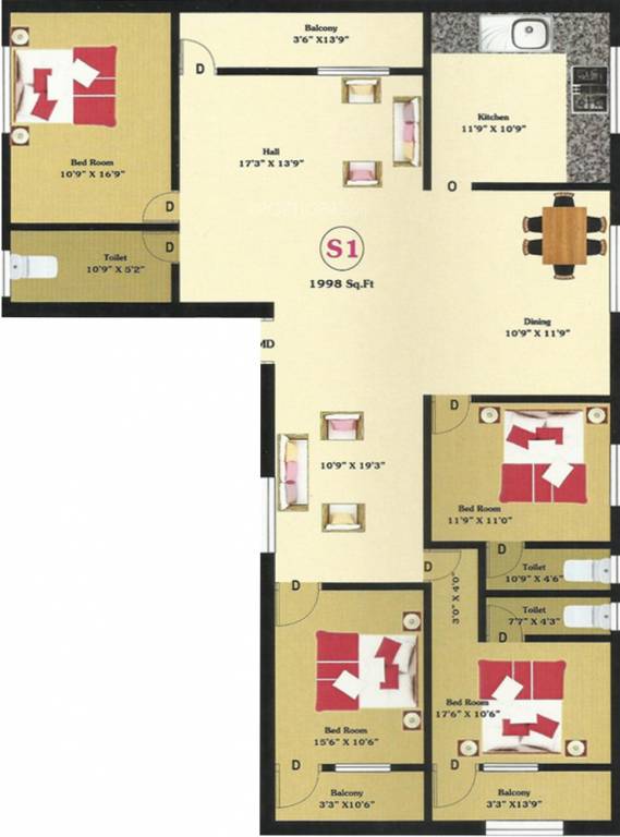 Nath Sai Nath (4BHK+3T (1,998 sq ft) 1998 sq ft)