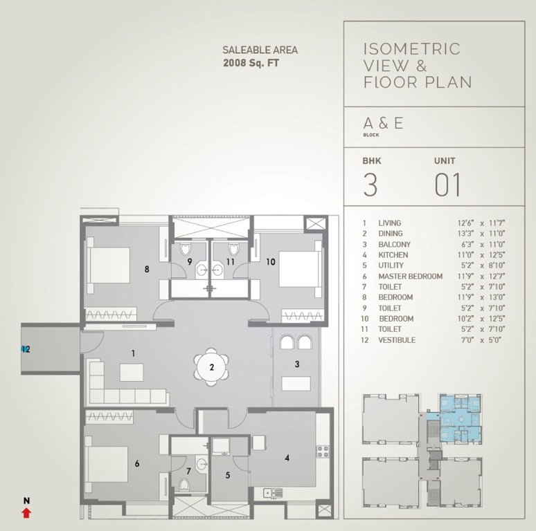 Pacifica Hillcrest (3BHK+3T (2,008 sq ft) 2008 sq ft)
