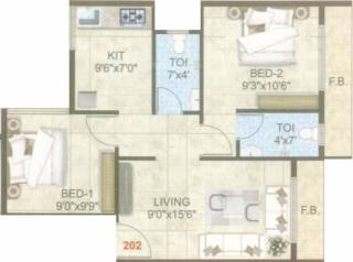 Sirvi Plaza (2BHK+2T (660 sq ft) 660 sq ft)