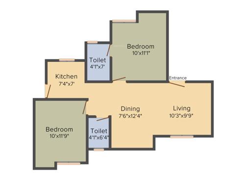 Guru Sri Dhanya (2BHK+2T (825 sq ft) 825 sq ft) Guru Sri Dhanya (2BHK+2T (825 sq ft) 825 sq ft)