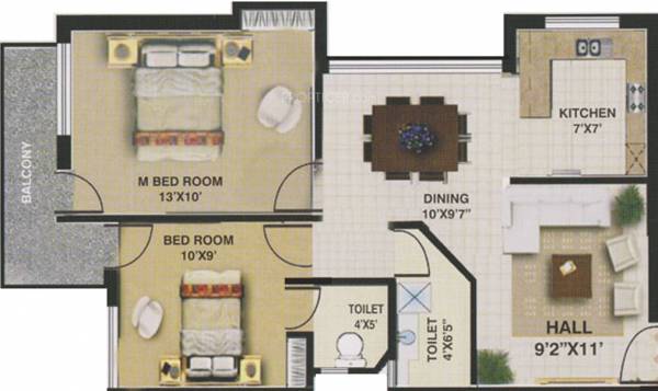 Rotson Rockline Apartment (2BHK+2T (810 sq ft) 810 sq ft) Rotson Rockline Apartment (2BHK+2T (810 sq ft) 810 sq ft)