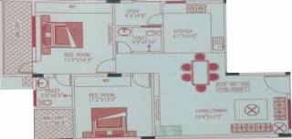 Prime Lake Front (2BHK+2T (1,100 sq ft) 1100 sq ft)