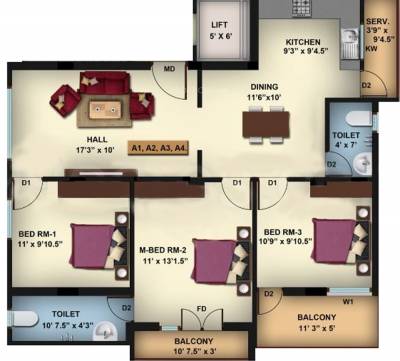 Creative Ever Green Castle (3BHK+2T (1,250 sq ft) 1250 sq ft)