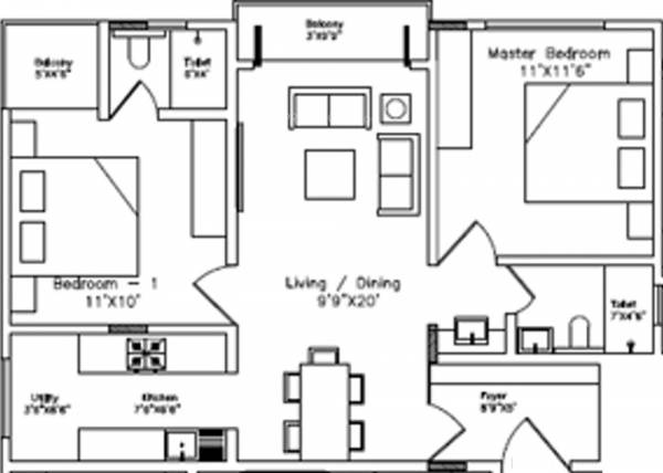 Rotson Casa (2BHK+2T (1,219 sq ft) 1219 sq ft) Rotson Casa (2BHK+2T (1,219 sq ft) 1219 sq ft)