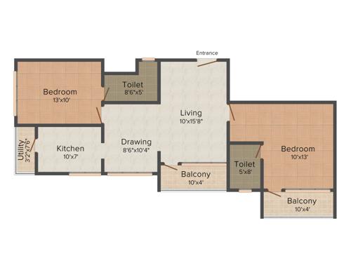 Rotson Grand (2BHK+2T (1,360 sq ft) 1360 sq ft)