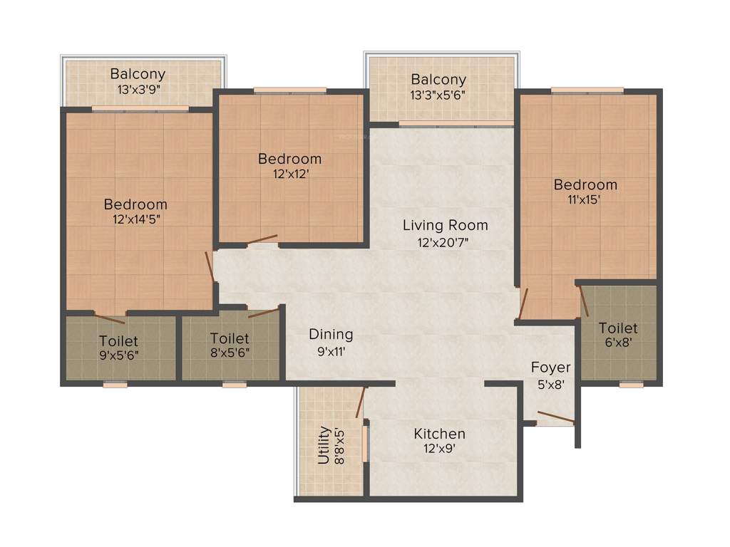 Sankalp Luxuria (3BHK+3T (1,761 sq ft) 1761 sq ft)