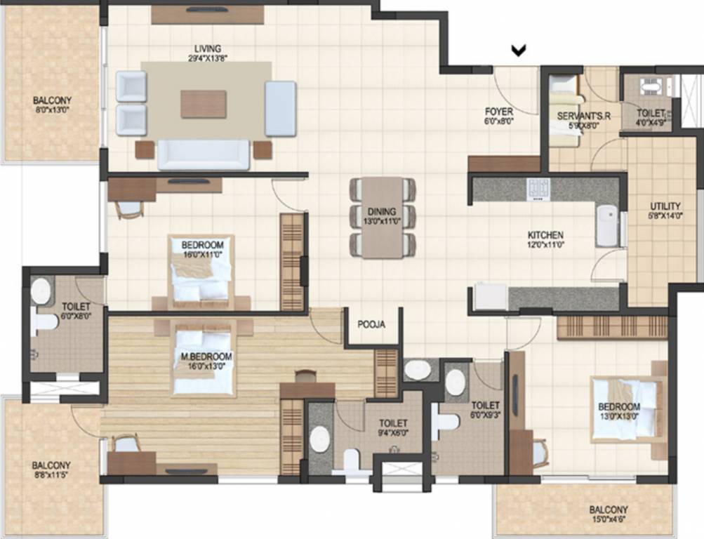 Sankalp Luxuria (3BHK+3T (2,541 sq ft) + Servant Room 2541 sq ft) Sankalp Luxuria (3BHK+3T (2,541 sq ft) + Servant Room 2541 sq ft)