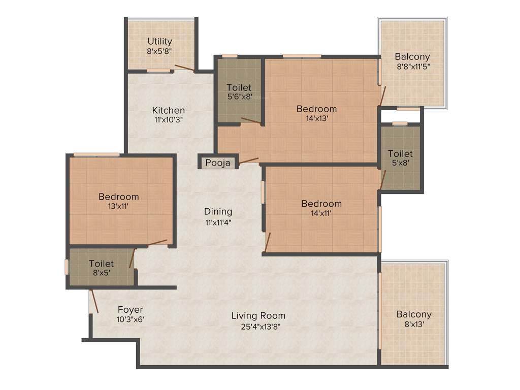 Sankalp Luxuria (3BHK+3T (2,093 sq ft) 2093 sq ft)
