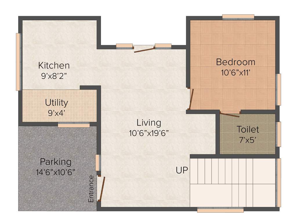 Global Green Apple Villas (3BHK+3T (1,550 sq ft) 1550 sq ft)