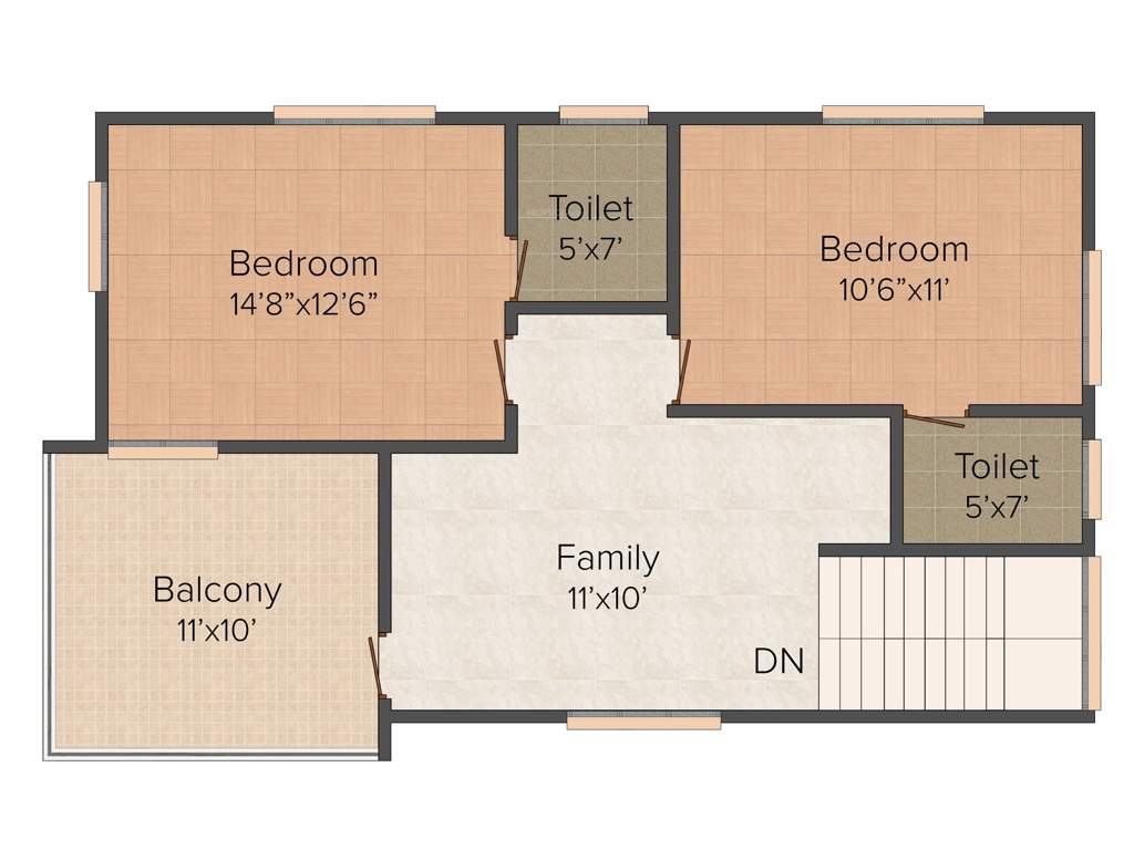 Global Green Apple Villas (3BHK+3T (1,550 sq ft) 1550 sq ft)