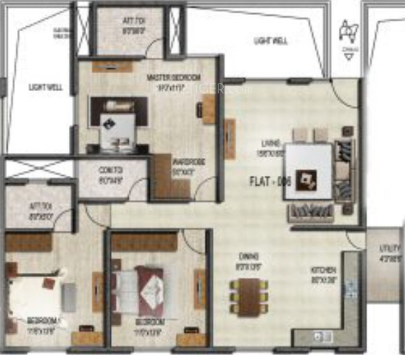 Unique Concord (3BHK+3T (1,681 sq ft) 1681 sq ft)