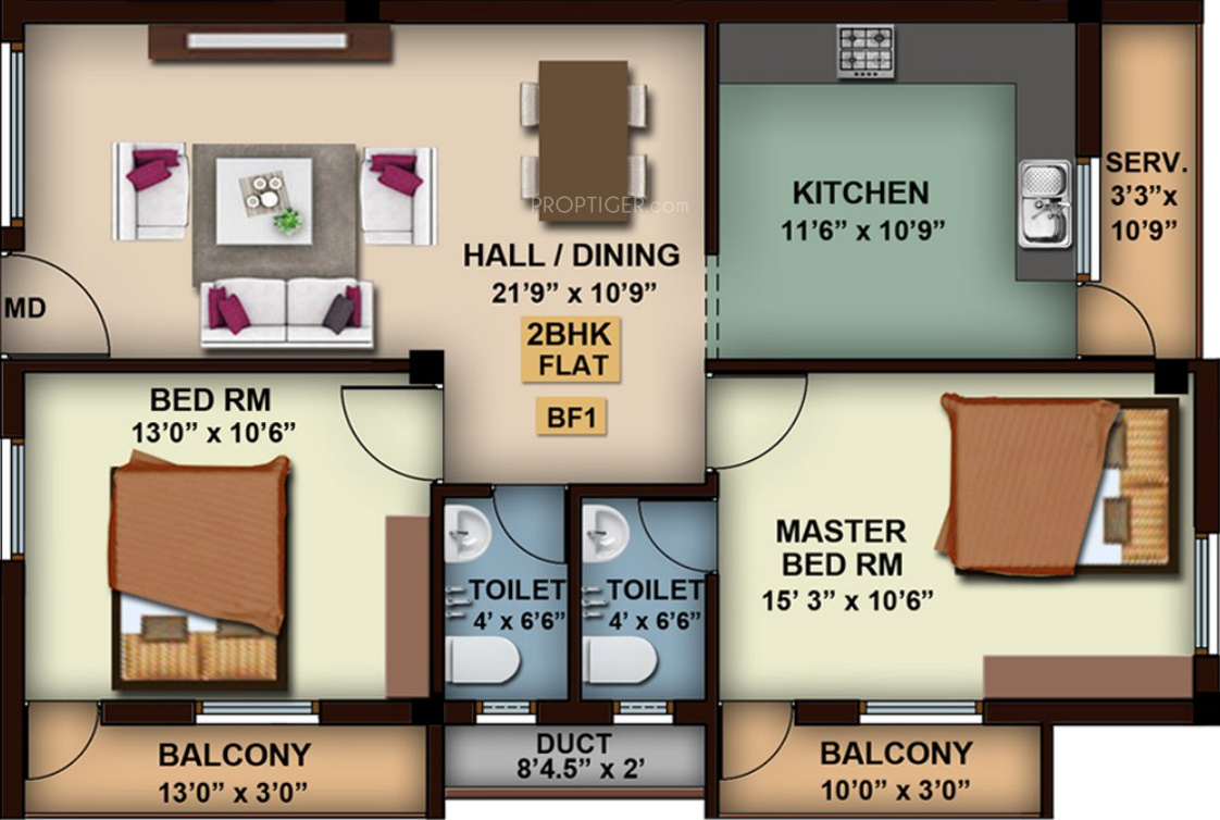 New Athulyam (2BHK+2T (905 sq ft) 905 sq ft)