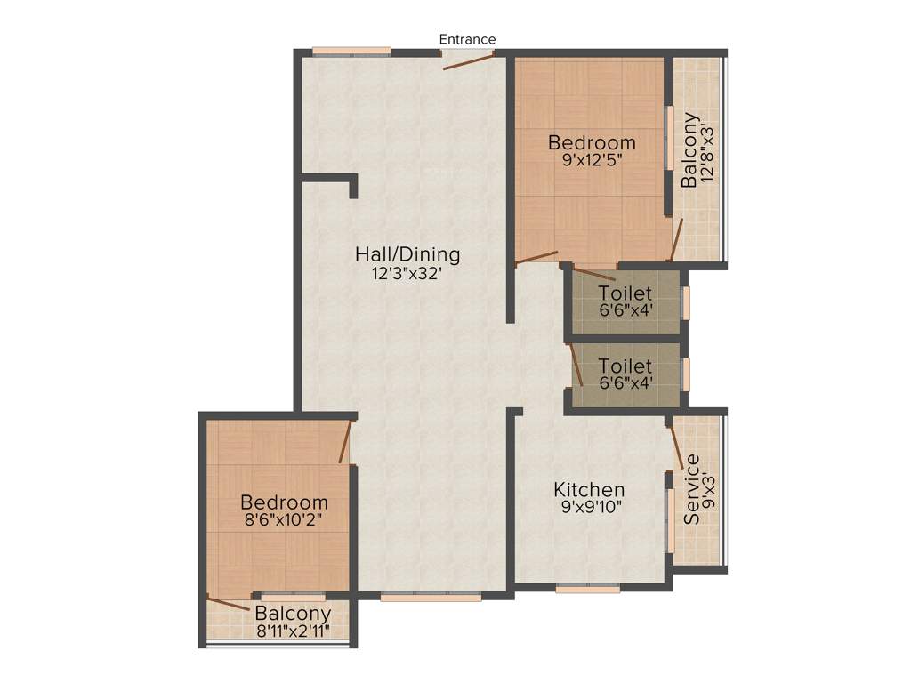 New Athulyam (2BHK+2T (1,115 sq ft) 1115 sq ft)