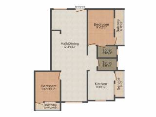 New Athulyam (2BHK+2T (1,115 sq ft) 1115 sq ft) New Athulyam (2BHK+2T (1,115 sq ft) 1115 sq ft)