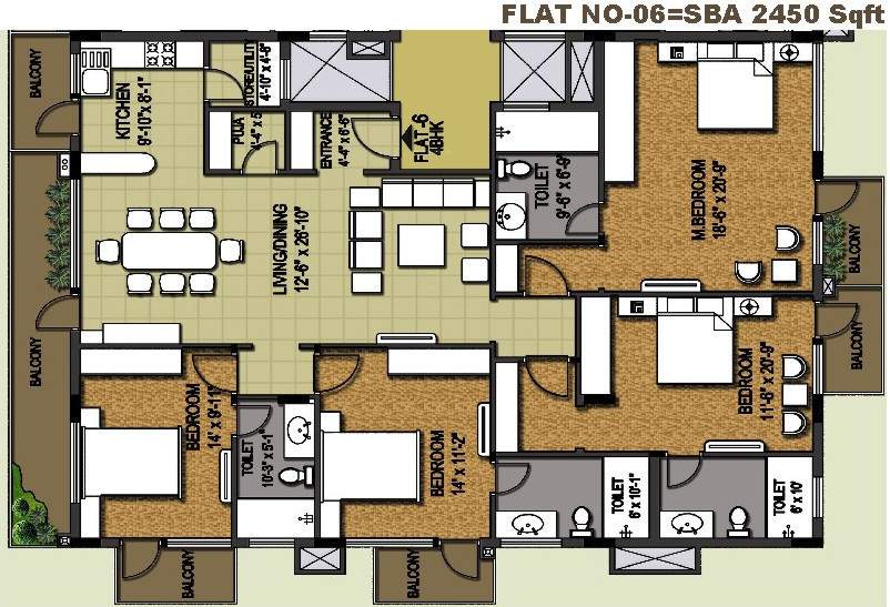Globus Builders Arihant Homes (4BHK+4T (2,450 sq ft) 2450 sq ft)