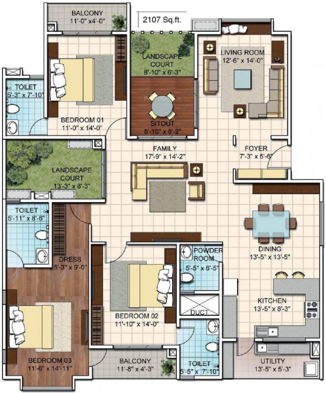 Ozone Urbana Belvedere (3BHK+3T (2,107 sq ft) 2107 sq ft) Ozone Urbana Belvedere (3BHK+3T (2,107 sq ft) 2107 sq ft)