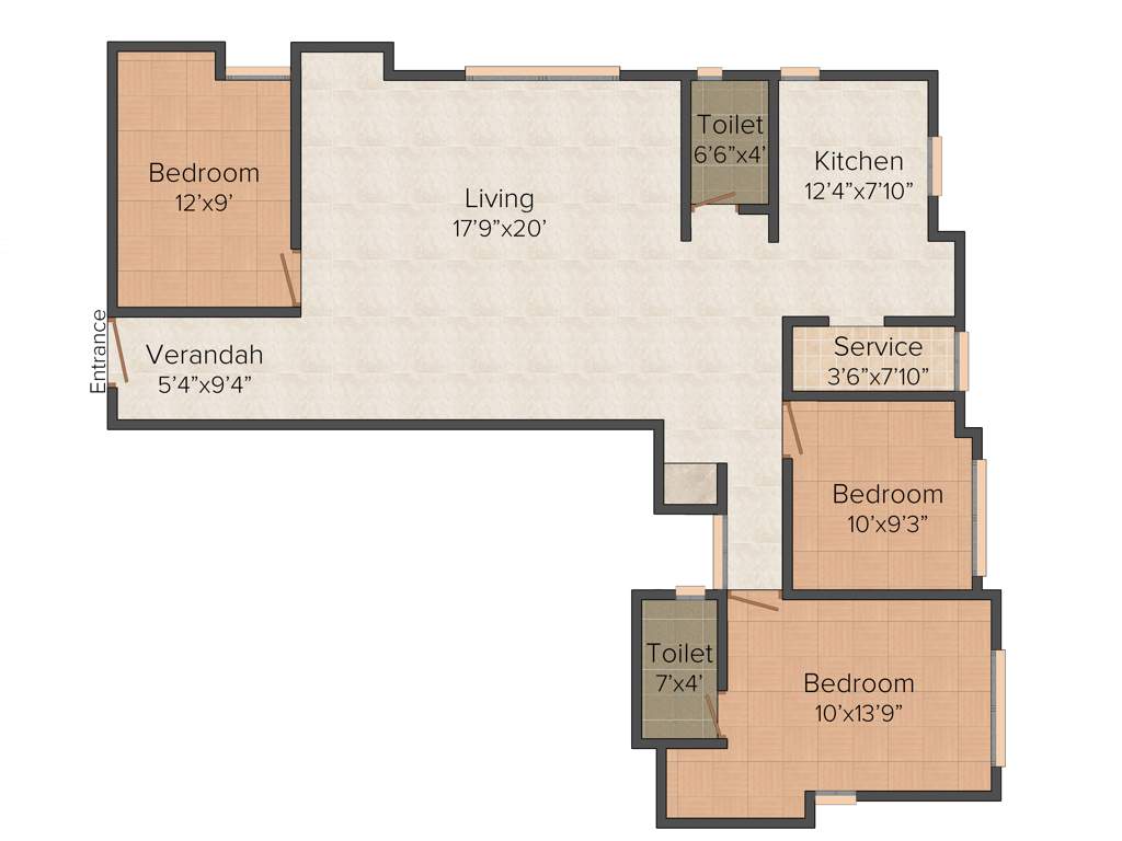 Sree Builders Flat Promoters Sai Dwaraga (3BHK+2T (1,450 sq ft) 1450 sq ft)