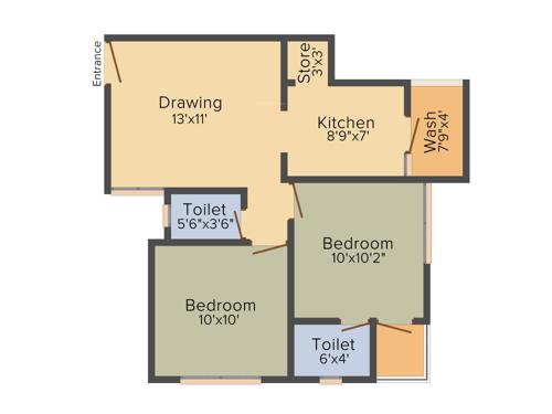 Samruddhi Anushri Residency (2BHK+2T (1,260 sq ft) 1260 sq ft)