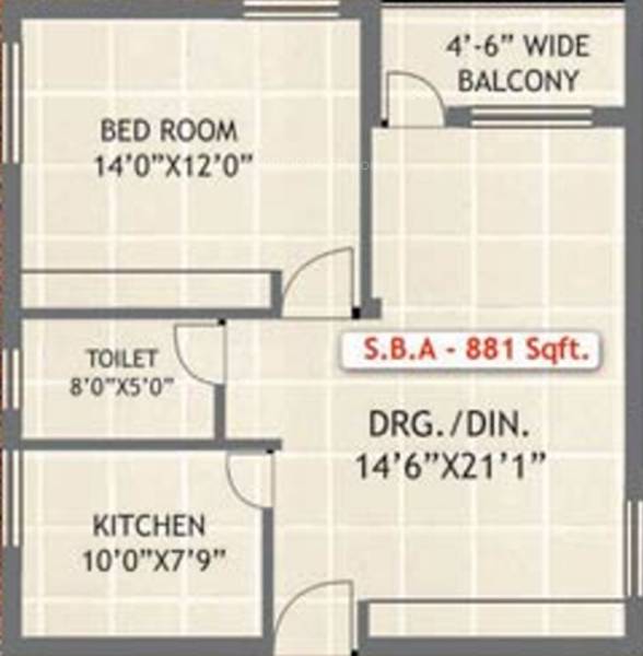 Essen Raj Manohar Residency (1BHK+1T (881 sq ft) 881 sq ft)