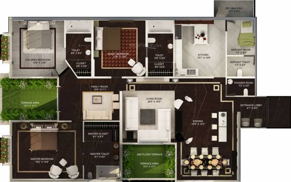 Karia The Imperial (3BHK+3T (3,125 sq ft)   Servant Room 3125 sq ft)
