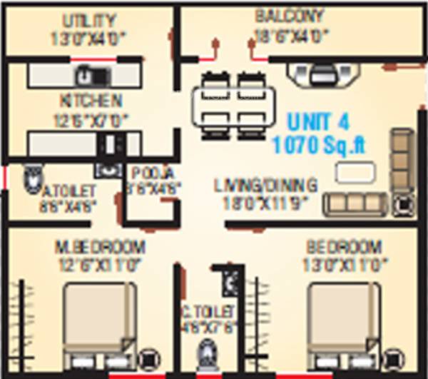 Siri Highlands (2BHK+2T (1,070 sq ft) Pooja Room 1070 sq ft) Siri Highlands (2BHK+2T (1,070 sq ft) Pooja Room 1070 sq ft)