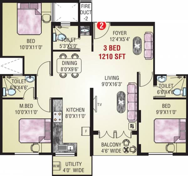 Vishwas Heritage (3BHK+3T (1,210 sq ft) 1210 sq ft)