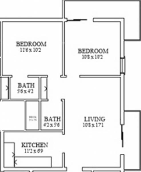 Radhika Venkatadri Heights Floor Plan (2BHK+2T (1,200 sq ft) 1200 sq ft)