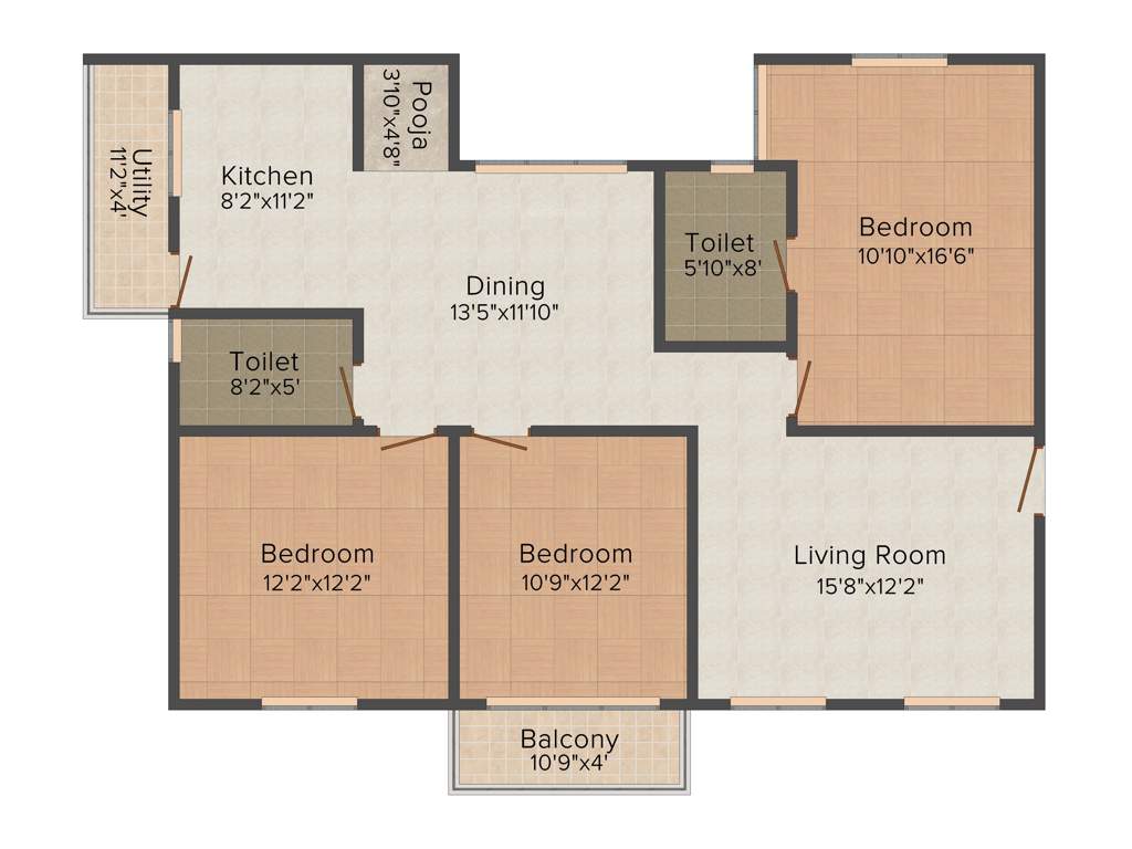 Pavani Sarovar Phase 1 (3BHK+2T (1,500 sq ft) + Pooja Room 1500 sq ft)