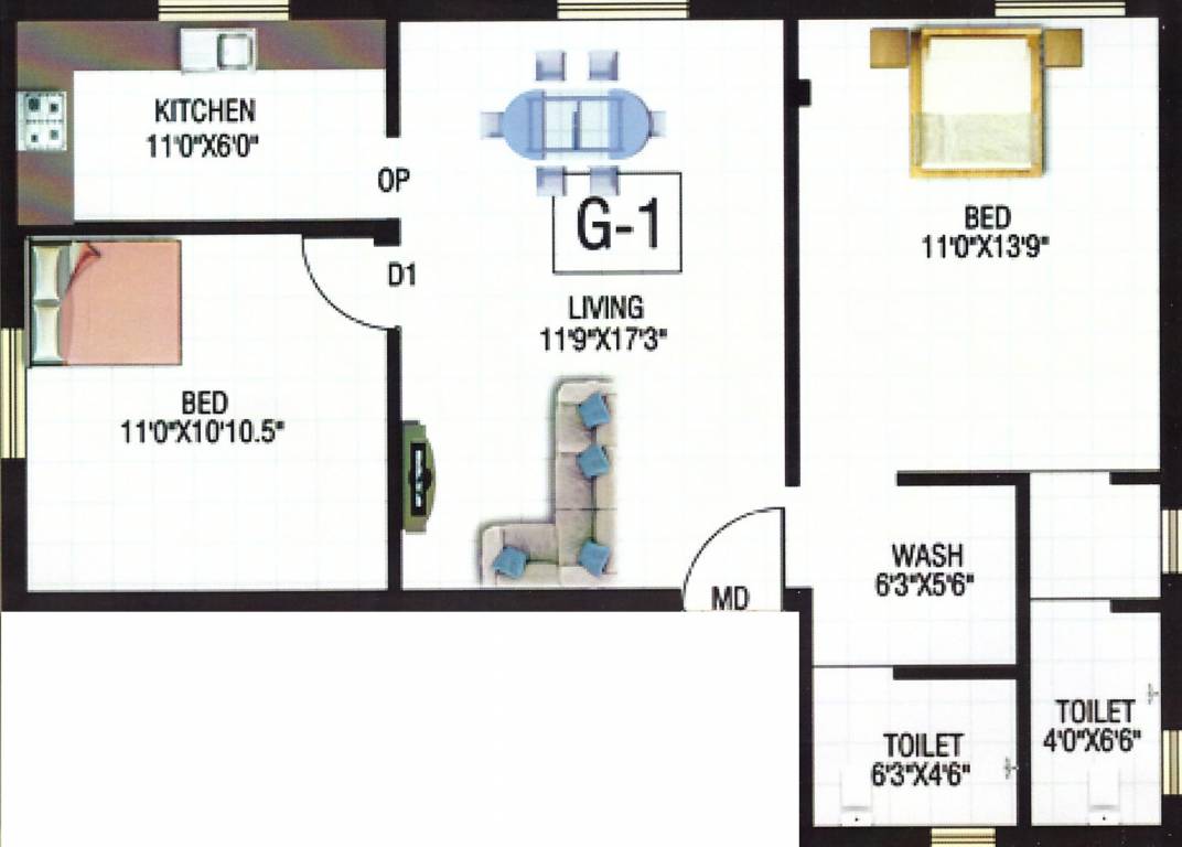 Kaaviya JJ Homes (2BHK+2T (946 sq ft) 946 sq ft) Kaaviya JJ Homes (2BHK+2T (946 sq ft) 946 sq ft)