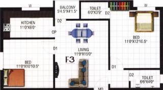 Kaaviya JJ Homes (2BHK+2T (866 sq ft) 866 sq ft) Kaaviya JJ Homes (2BHK+2T (866 sq ft) 866 sq ft)
