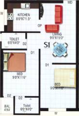 Kaaviya JJ Homes (2BHK+2T (707 sq ft) 707 sq ft) Kaaviya JJ Homes (2BHK+2T (707 sq ft) 707 sq ft)