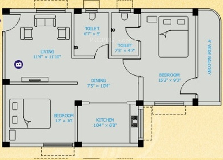 Green House Project Aashray Apartment (2BHK+2T (900 sq ft) 900 sq ft)