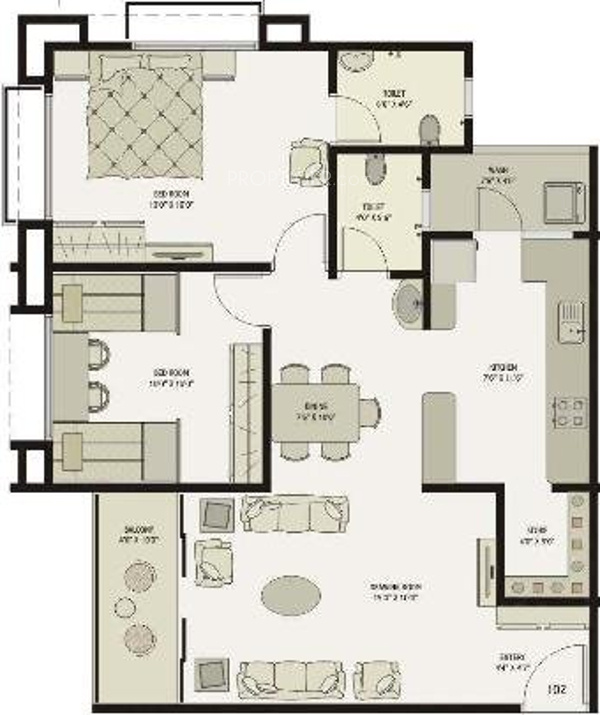 Maruti Aaron Residency (2BHK+2T (1,170 sq ft) 1170 sq ft)