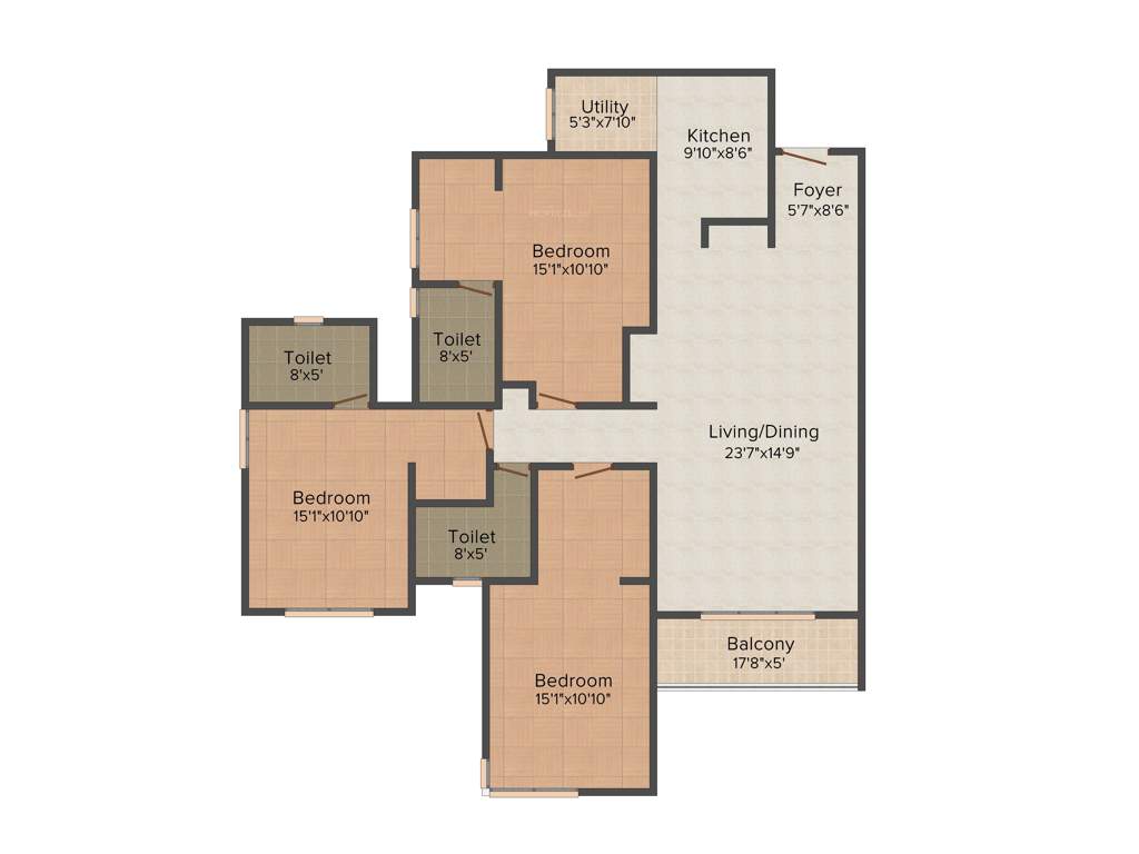 Sankalp Central Park (3BHK+3T (1,800 sq ft) 1800 sq ft)