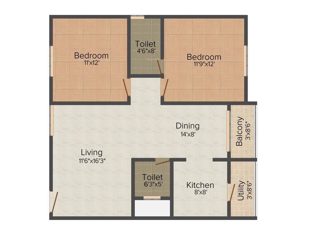 Shivaganga Splendour (2BHK+2T (1,050 sq ft) 1050 sq ft)